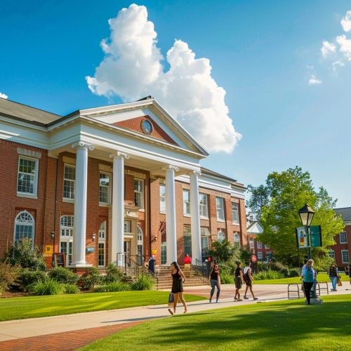 large-university-building-with-sign-that-says-university-america